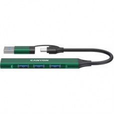Концентратор Canyon hub DS-02 4in1 USB-A/C Green (CNS-TDS02GR) - Фото