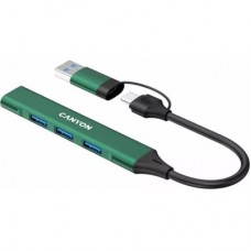 Концентратор Canyon hub DS-02 4in1 USB-A/C Green (CNS-TDS02GR) - Фото