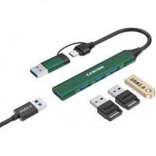 Концентратор Canyon hub DS-02 4in1 USB-A/C Green (CNS-TDS02GR) - Фото