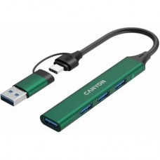 Концентратор Canyon hub DS-02 4in1 USB-A/C Green (CNS-TDS02GR) - Фото