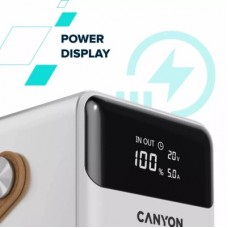 Батарея універсальна Canyon 60000mAh OnPower 610 PD/100W metal White (CNS-CPB610W) - Фото