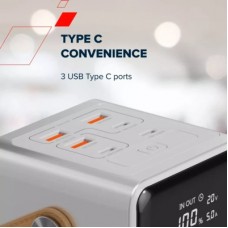 Батарея універсальна Canyon 60000mAh OnPower 610 PD/100W metal White (CNS-CPB610W) - Фото