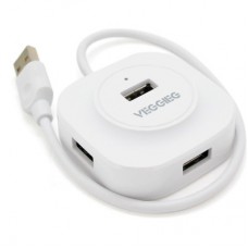 Концентратор VEGGIEG USB 3.0 to 4xUSB 0.3m white (V-U2407) - Фото