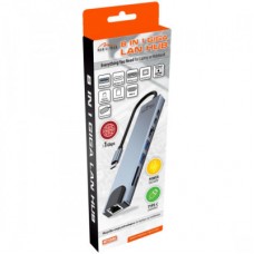 Концентратор Media-Tech USB-C 8-in-1 HDMI 4K/2xUSB-A/2xUSB-C/RJ45/SD/TF/PD 100W USB3.1 (MT5046) - Фото