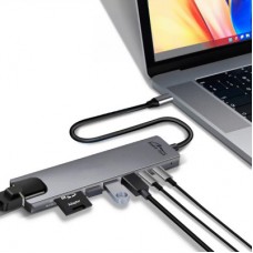 Концентратор Media-Tech USB-C 8-in-1 HDMI 4K/2xUSB-A/2xUSB-C/RJ45/SD/TF/PD 100W USB3.1 (MT5046) - Фото