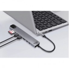 Концентратор Media-Tech USB-C 8-in-1 HDMI 4K/2xUSB-A/2xUSB-C/RJ45/SD/TF/PD 100W USB3.1 (MT5046) - Фото