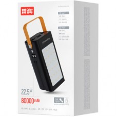 Батарея универсальная ColorWay 80 000 mAh LCD/Lamp (USB/QC3.0 + USB-C/PD/22.5W) Black (CW-PB800LPA8BK-PDD) - Фото