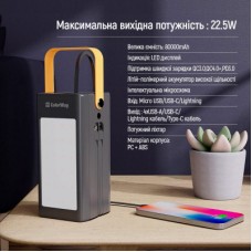 Батарея универсальная ColorWay 80 000 mAh LCD/Lamp (USB/QC3.0 + USB-C/PD/22.5W) Black (CW-PB800LPA8BK-PDD) - Фото