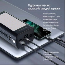 Батарея универсальная ColorWay 80 000 mAh LCD/Lamp (USB/QC3.0 + USB-C/PD/22.5W) Black (CW-PB800LPA8BK-PDD) - Фото