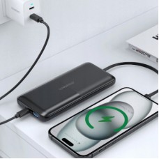 Батарея універсальна Choetech 10000 mAh 22,5W, MicroUSB, USB-A, USB-C, build-in USB-C/Lightning cable - Фото