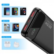 Батарея універсальна Choetech 10000 mAh 22.5W, PD, QC/3.0, USB-A, USB-C, Black (B728-CCBK) - Фото