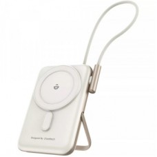 Батарея універсальна Choetech Magnetic Wireless 10000 mAh 20W, PD, Qi-15W, USB-C In/Out, buid-in cabel, White