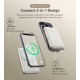 Батарея універсальна Choetech Magnetic Wireless 10000 mAh 20W, PD, Qi-15W, USB-C In/Out, buid-in cabel, White