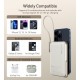 Батарея універсальна Choetech Magnetic Wireless 10000 mAh 20W, PD, Qi-15W, USB-C In/Out, buid-in cabel, White