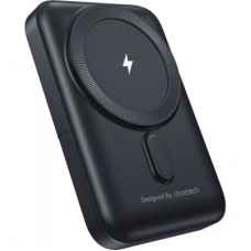 Батарея универсальная Choetech Magnetic Wireless 10000mAh 20W, PD, Qi-15W, USB-C In/Out, with holder, Black - Фото