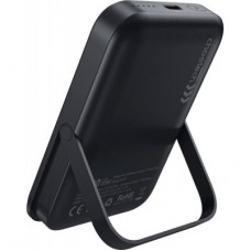 Батарея универсальная Choetech Magnetic Wireless 10000mAh 20W, PD, Qi-15W, USB-C In/Out, with holder, Black - Фото