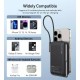 Батарея универсальная Choetech Magnetic Wireless 10000mAh 20W, PD, Qi-15W, USB-C In/Out, build-in cabel, Black