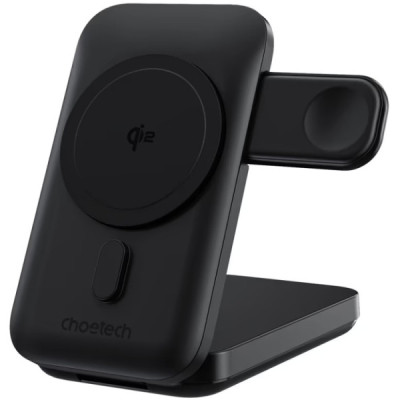 Батарея універсальна Choetech Magnetic Wireless 10000 mAh 20W, PD, Qi-2 15W, USB-C, Lightning, Apple Watch