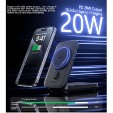 Батарея універсальна Choetech Magnetic Wireless 10000 mAh 20W, PD, Qi-2 15W, USB-C, Lightning, Apple Watch - Фото