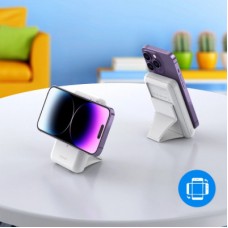 Батарея універсальна Choetech Magnetic Wireless 10000 mAh 20W, PD,QC/3.0, USB-A, USB-C, White (B663-ACWH) - Фото