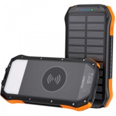 Батарея универсальная Choetech Wireless 20000mAh 20W, PD, QC/3.0, solar panel, Qi-5W, Black-Orange (B657-OR) - Фото