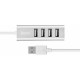 Концентратор HOCO USB 2.0 to 4xUSB Line machine HB1 Silver (6957531038146)