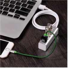 Концентратор HOCO USB 2.0 to 4xUSB Line machine HB1 Silver (6957531038146) - Фото