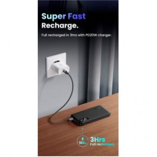 Батарея універсальна Ugreen 10000 mAh 20 W PD, QC/3.0, USB-A, USB-C Black (PB311) (25742) - Фото