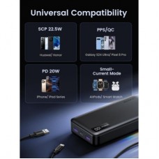 Батарея універсальна Ugreen 20000 mAh 22,5 W PD, 2xUSB-A, 2xUSB-C Black (PB312) (25683) - Фото