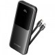 Батарея універсальна Vention 10000 mAh 22.5 W 3 A PD, Built-in USB-C+Lightning Cables, Black (FHOB0)