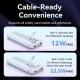 Батарея універсальна Vention 10000 mAh 22.5 W 3 A PD, Built-in USB-C+Lightning Cables, White (FHOW0)