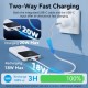 Батарея універсальна Vention 10000 mAh 22.5 W 3 A PD, Built-in USB-C+Lightning Cables, White (FHOW0)