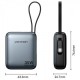 Батарея універсальна Vention 10000 mAh 35 W 3 A PD, Type-C in/out, Built-in USB-C Cable, LED Display,Gray