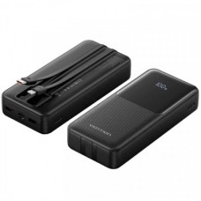 Батарея універсальна Vention 20000 mAh 22.5 W 3 A PD, Built-in USB-C+Lightning Cables, Black (FHPB0) - Фото