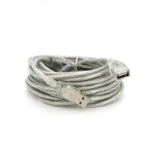 Дата кабель USB 2.0 AM/AF 10.0m ferrite transparent white Voltronic (YT-AM/AF-10TBL) - Фото