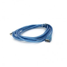 Дата кабель USB 2.0 AM/AF 3.0m ferrite transparent blue Voltronic (YT-AM/AF-3.0TBL) - Фото