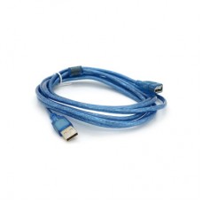 Дата кабель USB 2.0 AM/AF 3.0m ferrite transparent blue Voltronic (YT-AM/AF-3.0TBL) - Фото