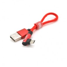 Дата кабель USB 2.0 AM to Micro 5P 0.2m 2.4A black VEGGIEG (YT-UA-20R) - Фото