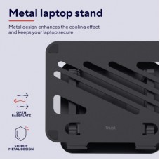 Підставка для ноутбука Trust Zeff Metal, до 16", gray (25482_TRUST) - Фото