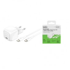 Зарядное устройство Belkin USB-C PD30W PPS + cable USB-C to USB-C 1.0m PVC white (WCA008KQ1MWH-B6) - Фото