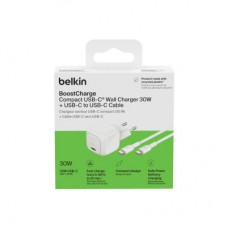 Зарядное устройство Belkin USB-C PD30W PPS + cable USB-C to USB-C 1.0m PVC white (WCA008KQ1MWH-B6) - Фото