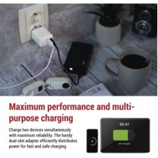 Зарядний пристрій EMOS V02G20 1xUSB-A + 1xUSB-C PD20W GaN (V02G20) - Фото