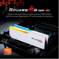 Модуль памяти для компьютера DDR5 32GB (2x16GB) 6000 MHz Ripjaws M5 Neo RGB Matte White G.Skill (F5-6000J3636F16GX2-RM5NRW) - Фото