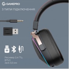 Навушники GamePro Asgard Valkyria RGB Tri-Mod (HSW249B) - Фото
