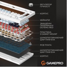 Клавіатура GamePro Genesis Warden MK160BL Outemu Swithes USB White (MK160BL) - Фото