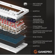 Клавиатура GamePro Genesis Warden MK160P Outemu Swithes USB White-Grey (MK160P) - Фото