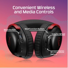 Наушники HyperX Cloud III S Wireless/USB-A/USB-C Black/Red (A59Z0AA) - Фото