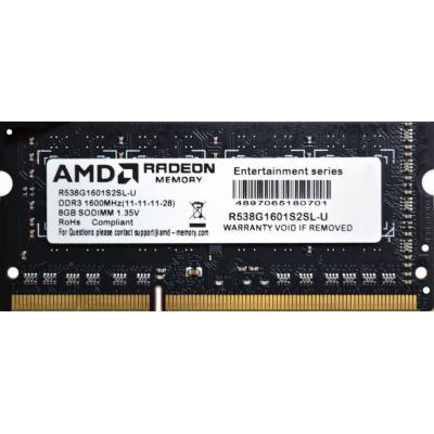 Модуль пам'яті для ноутбука SoDIMM DDR3L 8 GB 1600 MHz AMD (R538G1601S2SL-U)