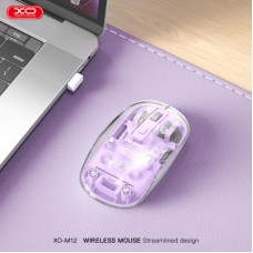 Мышка XO M12 Wireless Transparent/Pink (M12 Purple) - Фото