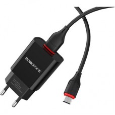Зарядний пристрій BOROFONE BA20A Sharp USB + cable USB to Micro 5P 10.5 W Black (6931474702135) - Фото